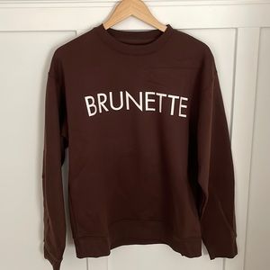 NWT Brunette the Label Brunette Core Crew Sweatshirt Brown M/L